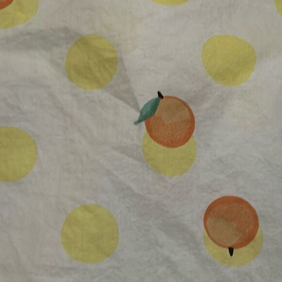 Saint Geraldine Size M Tie Back Citrus Blouse White Oranges Boxy Preppy Coastal - Picture 5 of 5